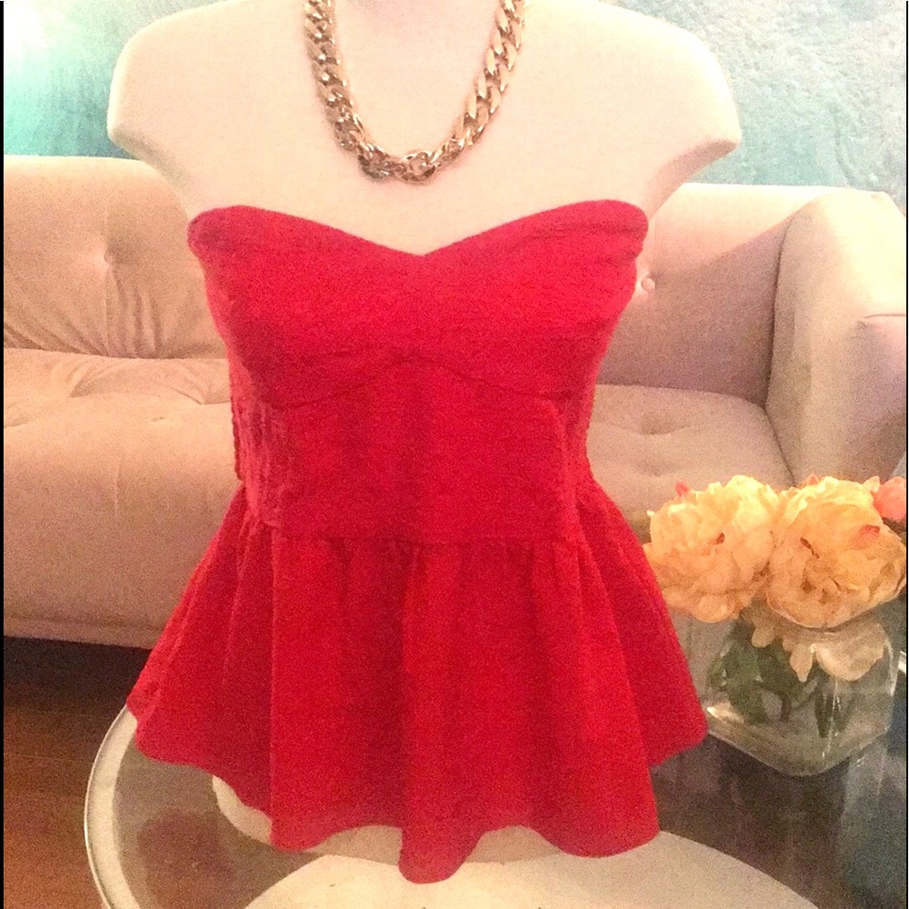 Cute H&M Strapless Peplum Top